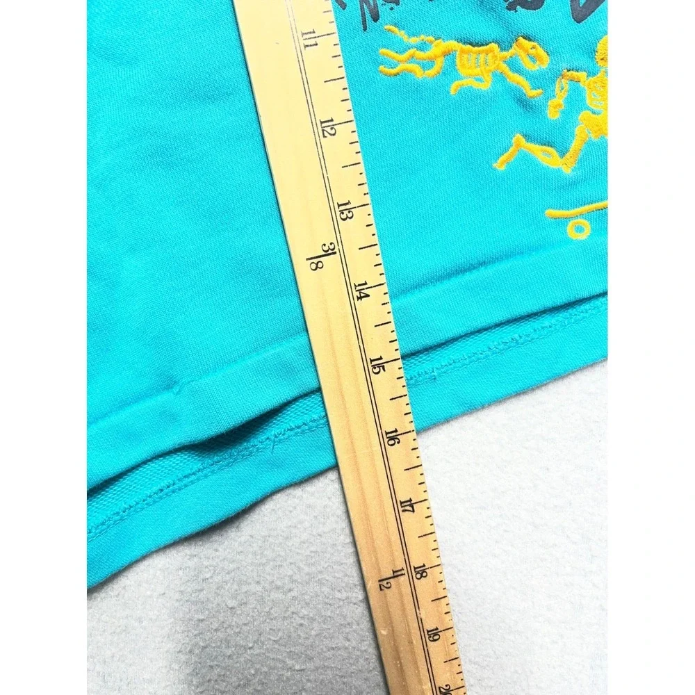 Nike‎ Mens XL The Next Wave Skate Shorts Teal Blue Skeleton Graphic French Terry